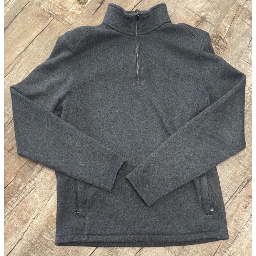 Vineyard Vines Mens Small Charcoal Gray Heather Quarter Zip Fleece Pullover S